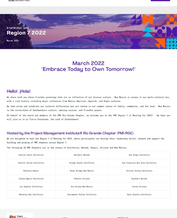 Rio Grande Chapter and PMI Region 7
